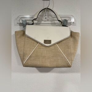 Kate Spade Tweed & Pebble Leather Envelope Handbag Satchel Purse